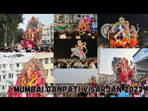 Mumbai Ganpati Visarjan 2023|Girgaon Chowpathy| Mumbais Biggest Ganpati Idols Visarjan