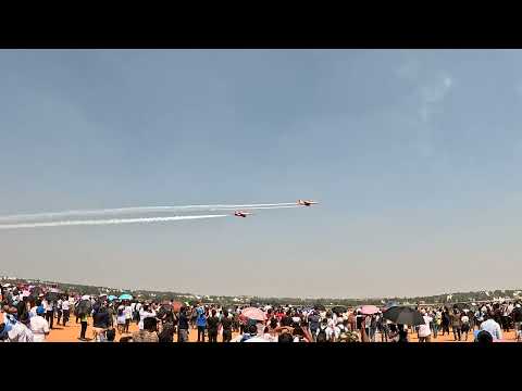 SuryaKiran two flight crash stunt. #aeroindia2025 #bangalore #suryakiranaerobaticteam #airforce #air