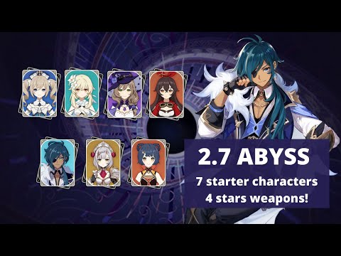 ABYSS 2.7 - 7 starter characters challenge | Floor 12 with C6 Kaeya!!!