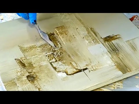 How to Create an Abstract ICY CITYSCAPE with a Palette Knife / EASY Abstract Acrylic Painting (390)