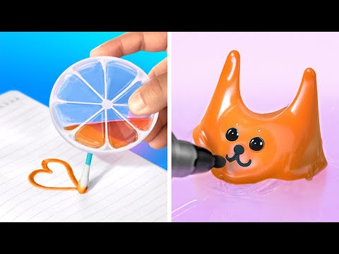 ARTESANÍAS ESCOLARES SQUISHY 🧡📚 CREA TUS PROPIOS ÚTILES ARCOÍRIS