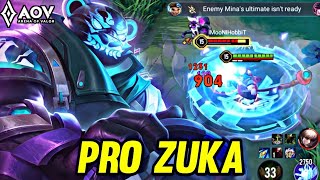 AOV : ZUKA GAMEPLAY | PRO ZUKA - ARENA OF VALOR LIÊNQUÂNMOBILE ROV