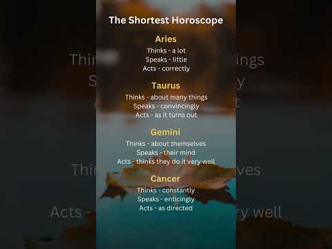 The Shortest Horoscope #astrology #zodiac