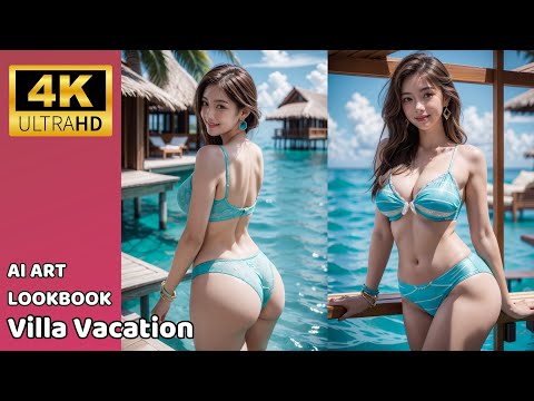 4K [AI Lookbook] "Zoey" Travel Around the World | Villa Vacation