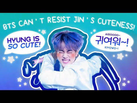 bts can't resist jin’s cuteness