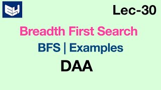 Breadth First Search | BFS | Examples | DAA | Design & Analysis of Algorithms | Lec-30 | Bhanu Priya