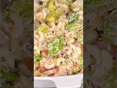 BLT Macaroni Salad #recipe #easyrecipes #pastasaladrecipe #saladrecipes #potluck #bbqrecipes #shorts