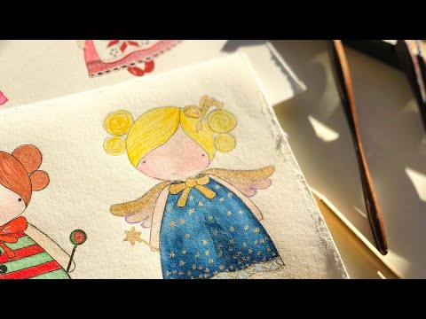 Little fairies doll painting - Watercolor