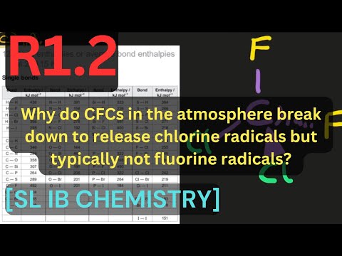 R1.2 Why do CFCs  break down to release chlorine radicals  not fluorine radicals? [SL IB CHEMISTRY]