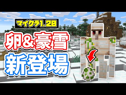 【マイクラ1.20】エンドラ・ゴーレム・ウィザーのスポーンエッグ追加＆豪雪地帯を作れるコマンドなど詳しく解説！【マインクラフト1.20】SNAPSHOT 22W44A