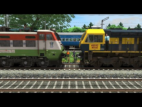 DIESEL TO ELECTRIC LOCOMOTIVE CHANGE | BUMPY RAILROAD | Indian Train Simulator | RAILWAY RITAM