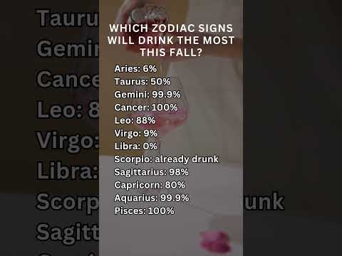 Which Zodiac Signs Will Drink the Most This fall #zodiac