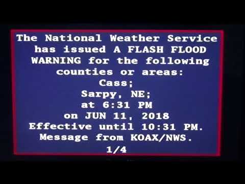 Flash Flood Warning Emergency Alert - Omaha, Nebraska Area