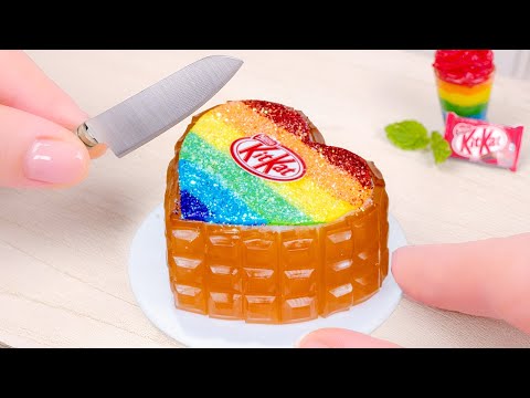 Amazing RAINBOW Cake | Satisfying Miniature Rainbow  Cake Decorating | Mini RAINBOW Chocolate Cake