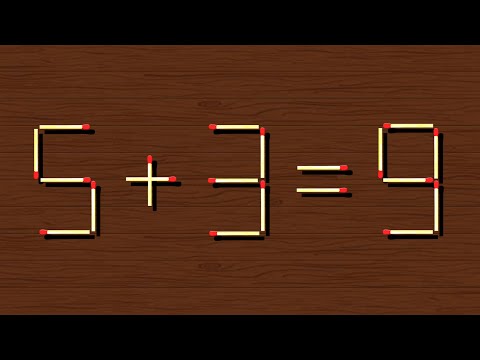 Turn the wrong equation into correct | Matchstick puzzle 5+3=9