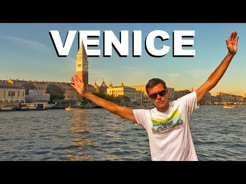 Train to Venice, sunrise kite aerial photography of Grand Canal & St. Mark's - Italy travel