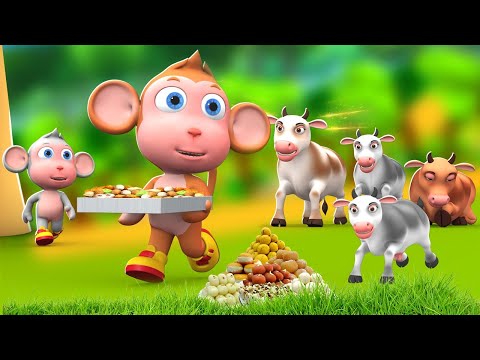 चार गाय और चालाक बंदर - Four Cows and Clever Monkey Story | Hindi Kahaniya Moral Stories JOJO TV