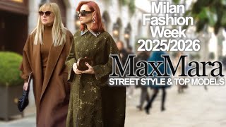 MaxMara 🇮🇹Street Style Milan Fashion Week 2025/2026: Best Elegant Fashionistas and Top Models #vogue