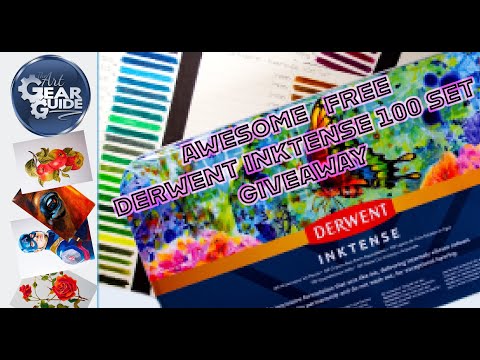 Huge Awesome Derwent Inktense 100 Set Free Giveaway | Derwent Inktense 100 Set Of Colored Pencils