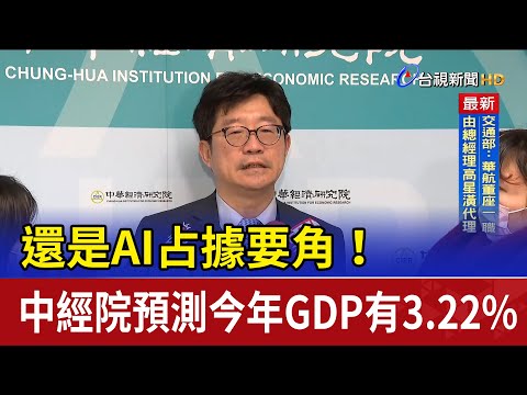 還是AI占據要角！ 中經院預測今年GDP有3.22%