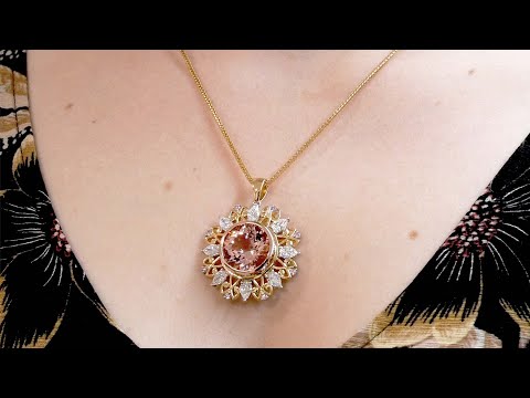 Aurora: Morganite and Argyle Diamond Pendant | The Village Goldsmith