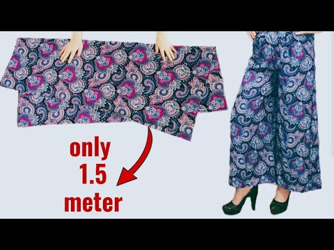 Very Easy how to Cutting and Trousers pants Stitching |Skirt Pants Tutorial with Cut-out Detail