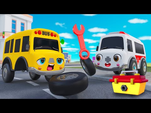 Wheels On The Ambulance Car | Ambulance Rescue Team | Doctor Cartoon | Nursery Rhymes & Kids Songs