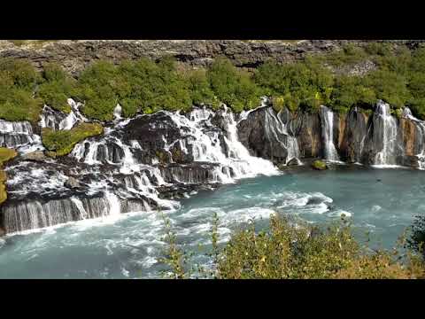 Waterfall at Hraunfossar, Iceland