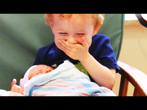 Legendary Moments When Kids Meet Newborn Babies - Funny Baby Siblings #2