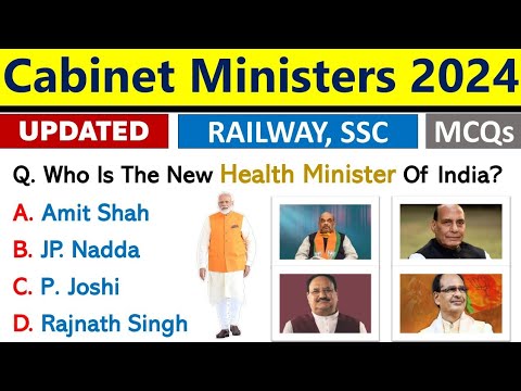 Cabinet Ministers of India 2024: Updated List & Portfolios for Exams" | Current Affairs 2024 |