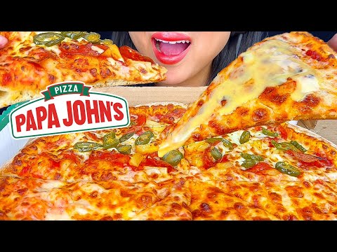 ASMR PIZZA DIPPED IN GARLIC SAUCE | PAPA JOHN'S PIZZA | ASMR Phan