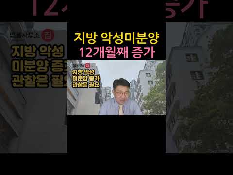 [원영섭 shorts] 지방아파트 악성 미분양 12개월 증가