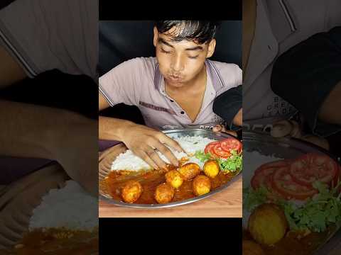 EGG CURRY WITH RICE EATING#shortsfeed #viralshort #shorts #asmr #food #eating