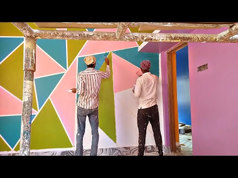 Creative Wall Design Ideas💡| geometric painting designs!