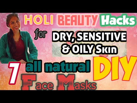 POST HOLI Skin care Masks - Sensitive, Oily & Normal Skin | DIY 7 Face Ubtans |Skin Protection