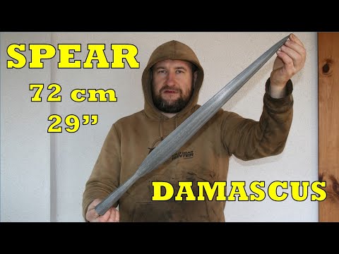 Forging the world's biggest Viking Age spear. Damascus.