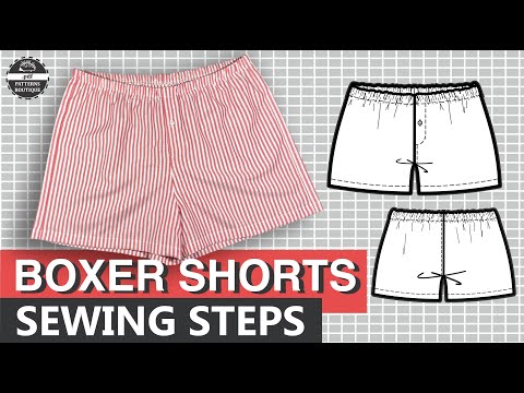 Boxer Shorts for Men - Sewing Steps (for Woven Fabrics) / Complete Sew Along