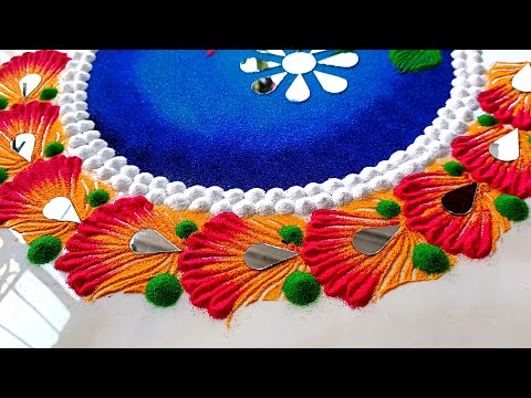 Diwali rangoli l navratri rangoli l mirrors rangoli l dhanteras rangoli l lakshmi pujan rangoli