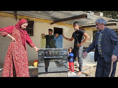 Installing new cabinets in the kitchen and gathering relatives on the farm