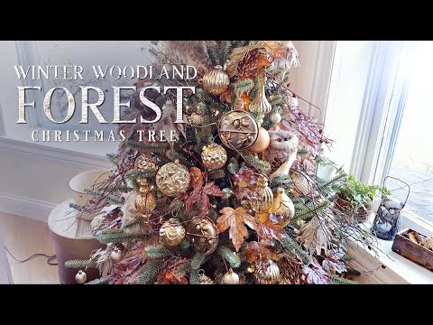 Christmas Tree Decorating Idea - Winter Woodland Forest Christmas Tree With Owls - Rustic Decor