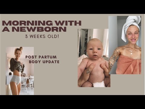 my morning with a NEW BORN | 3 WEEKS POST PARTUM BODY | PELVIC FLOOR WORK