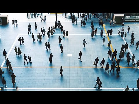 City Sounds - Station Concourse Sounds and View from above - 4K 1 hour ASMR