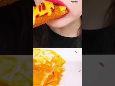 Asmr Eating Spicy Corn Dog 🔥😍#shorts