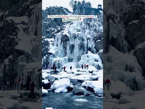 Drung waterfalls kashmir gulmarg road ❤️#kashmir #waterfall #drungwaterfall #sonmarg #sonmargkashmir