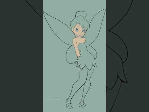 How to Draw Tinkerbell Coloring 😍😱#shorts #viral #trending #short