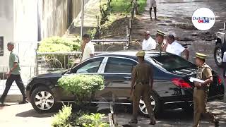 Former President Mahinda Rajapaksa visits Johnston in the magazine prison