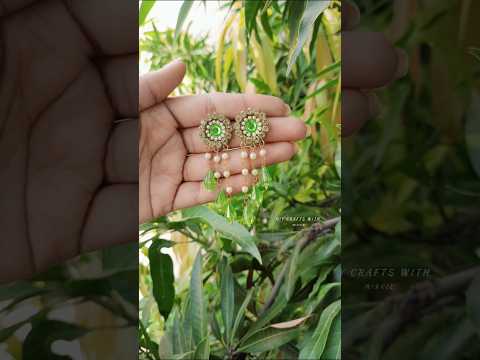 Easy Diy Earrings for beginners 💚 #diy #diyjewellerymaking #shorts #earrings #handmade #easydiy