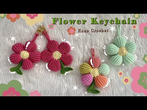 CROCHET KEYCHAIN 🌸 How to Crochet Flower Keychain 🌺 For You 💖