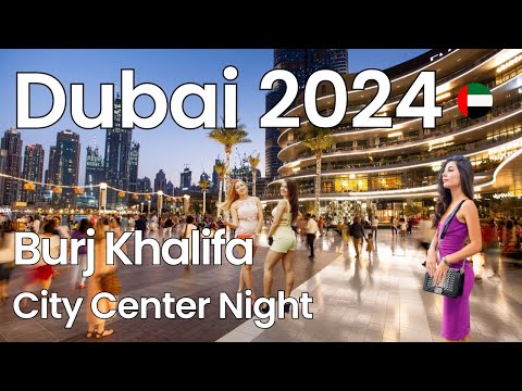 Dubai Night Walk [4K]: Burj Khalifa and Spectacular Fountain Show - Dubai 🇦🇪 Night Dubai [ 4K ]