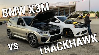 BMW X3M vs Jeep Trackhawk 1/4 Mile Drag Races